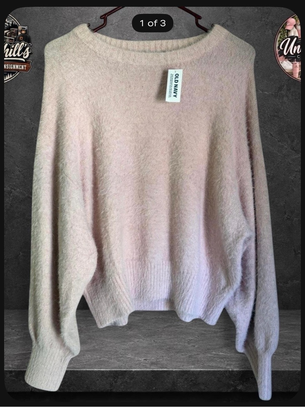 Old Navy Women's Pale Pink Cozy Boatneck Pullover Sweater
